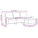 thumbnail of vidaXL 3-Sitzer-Sofa mit Hocker Weinrot 180 cm Stoff