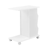 thumbnail of Helloshop26 - Mesa de centro mesa de sala de estar mesa lateral com rodízios e porta-revistas MDF laqueado branco e plástico 53 x 03_0004164