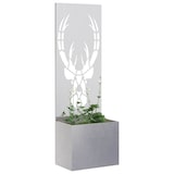 thumbnail of vidaXL Blumentopf mit dekorativem Paneel Silber 50 x 140 cm Edelstahl