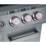 thumbnail of CHEF CUISINE Gasgrill, Edelstahl / Stahl, 145 x 56 x 117 cm, 4 Hauptbrenner, Infrarot-3D-Brenner, Ablagetisch, mit LED-Licht, fahrbar, silber