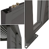 thumbnail of 4er-Set Aluminium Schiebetür für Pergola HWC-L46, Terrassenüberdachung, Lamellenpaneel Modul, 206x369cm ~ anthrazit