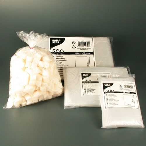 PAPSTAR 500 Flachbeutel, LDPE 50 cm x 30 cm transparent