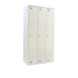 thumbnail of PROREGAL Spind AMEGO | 3 Abteile | HxBxT 180x120x50cm | Abteilbreite 40cm | Durchgehend | Feuerfeste Beschichtung | Lichtgrau | Metallspind