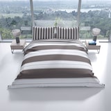 thumbnail of Bettwäsche 135x200 cm Set Braun Gestreift Streifen Baumwolle Wendeseite Pflegeleicht mit Reißverschluss