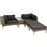 thumbnail of tectake Salottino in rattan con telaio in alluminio Bellaria - naturale - 404797