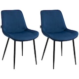 thumbnail of Set van 2 eetkamerstoelen Victoria Fluweel blauw