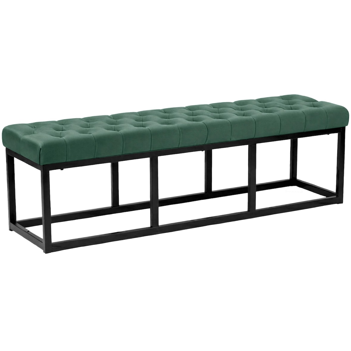 Banco Polson Terciopelo Negro Verde/150 cm