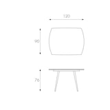 thumbnail of Kyoto Four ausziehbarer Tisch aus taubengrauem gehärtetem Glas bis zu 180 cm