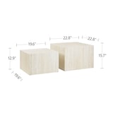 thumbnail of SalesFever Couchtisch 2er Set in Travertin-Optik | quadratisch | MDF mit Melaminfolie | B 58/50 x T 58/50 x H 40/33 cm | beige