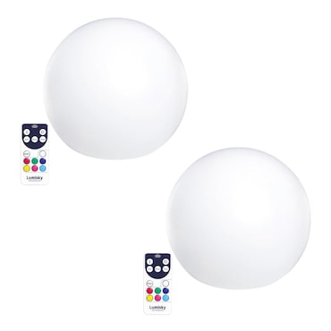 Lumisky 2 Boules lumineuses sans fil flottantes BOBBY D30cm Polyéthylène Blanc