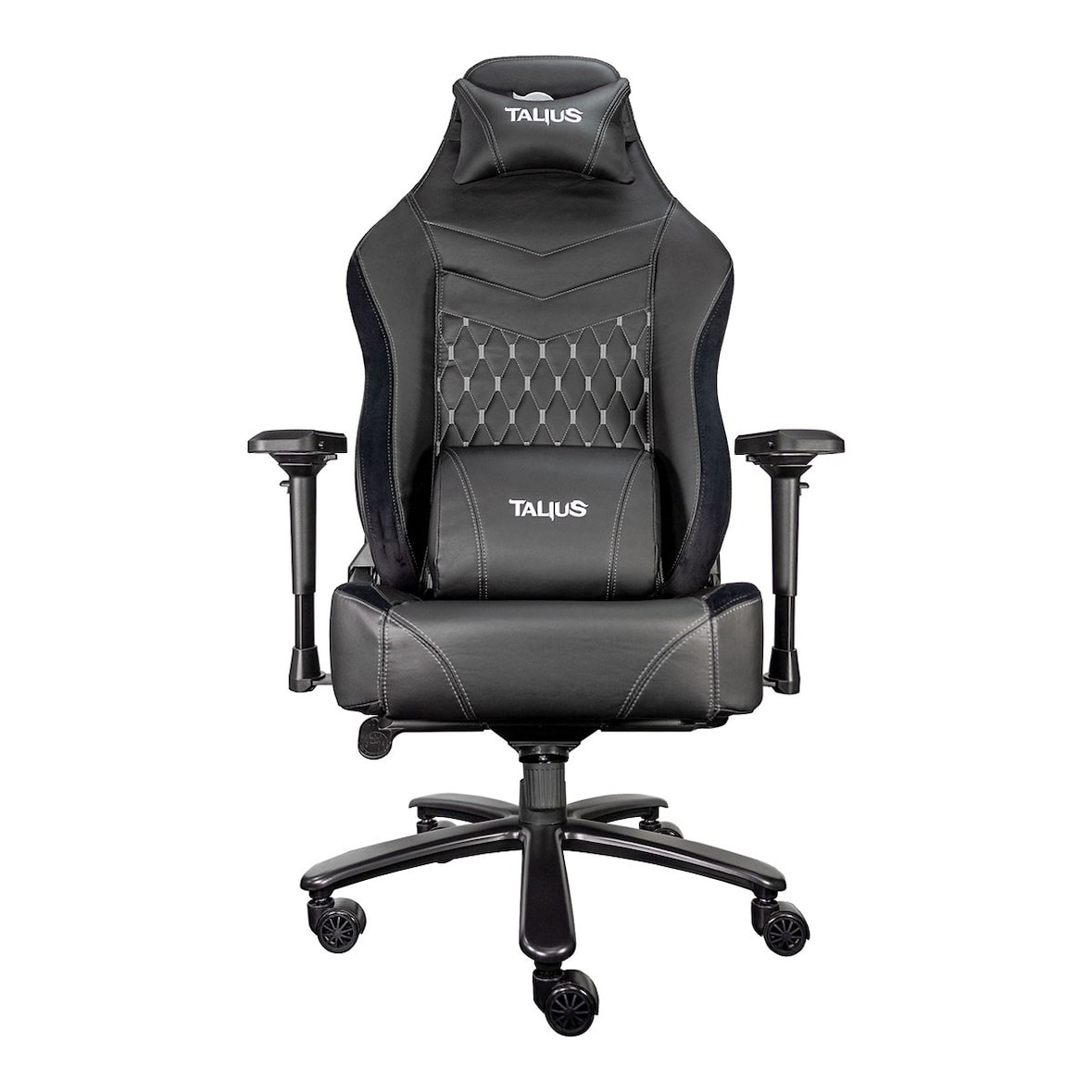 Talius Cadeira gaming Mamut preto/cinzento 4D, Frog, base metálica, rodas de nylon, até 170kg.