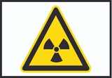thumbnail of Achtung Radioaktive Strahlung Symbol A4 Rückseite selbstklebend Schild