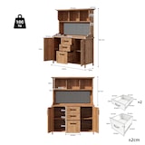 thumbnail of Merax Gartenschrank, Outdoor Küchenschrank, Tannenholz, Werkzeugschrank mit 3 Schubladen, 3 Fächern & Metall-Lochwand, Naturholzfarbe