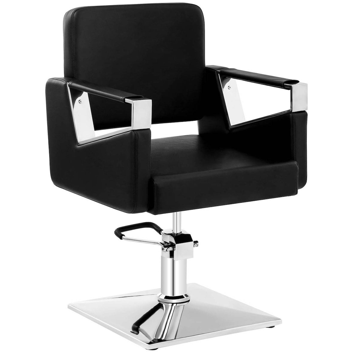 physa - Physa Fauteuil Barbier Coiffure Chaise Coiffeur Physa Bristol Black (Pompe Hydraulique, Hauteur Réglable 46-57 cm, Max 200 Kg,