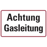 thumbnail of Hinweisschild, Achtung Gasleitung, 120x200mm, Alu geprägt - 200x120x0.45 mm Aluminium geprägt