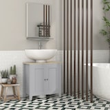 thumbnail of kleankin mueble para debajo del lavabo armario lavabo con pie armario bajo con 2 puertas y estante ajustable estilo moderno 60x30x60 cm gris