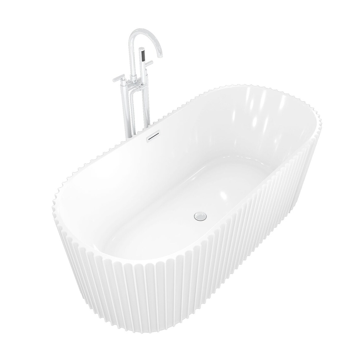 AcquaVapore freistehende Badewanne Wanne Acryl F08 170x80cm mit Armatur AF03