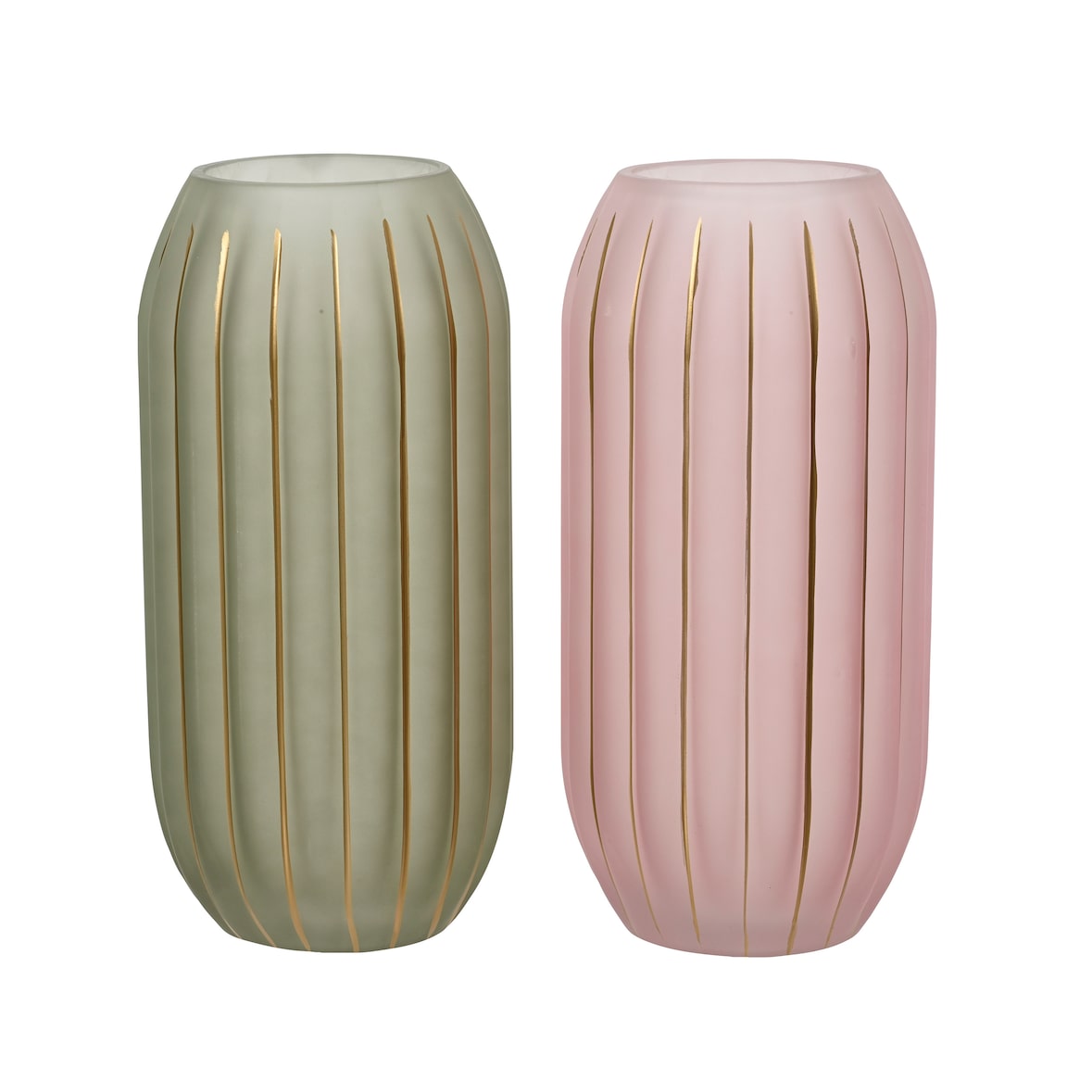 1 Vase Glas 30cm Deko Blumenvase Rosa - Stabile Tischvase - Wohnzimmer Deko - Glasvase Modern Runder Wellenrelief - Tulpenvase - Flower Vases