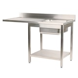 thumbnail of Romux® Évier en Acier Inoxydable pour Lave-Vaisselle avec 1 Cuve et Égouttoir à Gauche 1400x700x900 mm Démontable | Plonge Inox Professionnelle
