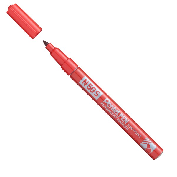 Pentel Permanent-Marker N50S, Rundspitze fein, rot