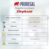 thumbnail of PROREGAL Mega Deal 3x Flügeltürenschrank ELEPHANT Metall Aktenschrank abschließbar 180x80x40cm Stahl 4 Ebenen Stahlschrank Lichtgrau