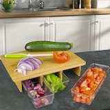 thumbnail of Tábua de corte de bambu com 3 recipientes removíveis – Castanho