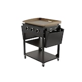 thumbnail of aro 3-pits gasgrillplaat, grilloppervlak 73 × 55 cm, met zijtafel, verrijdbaar, roestvrij staal, zwart