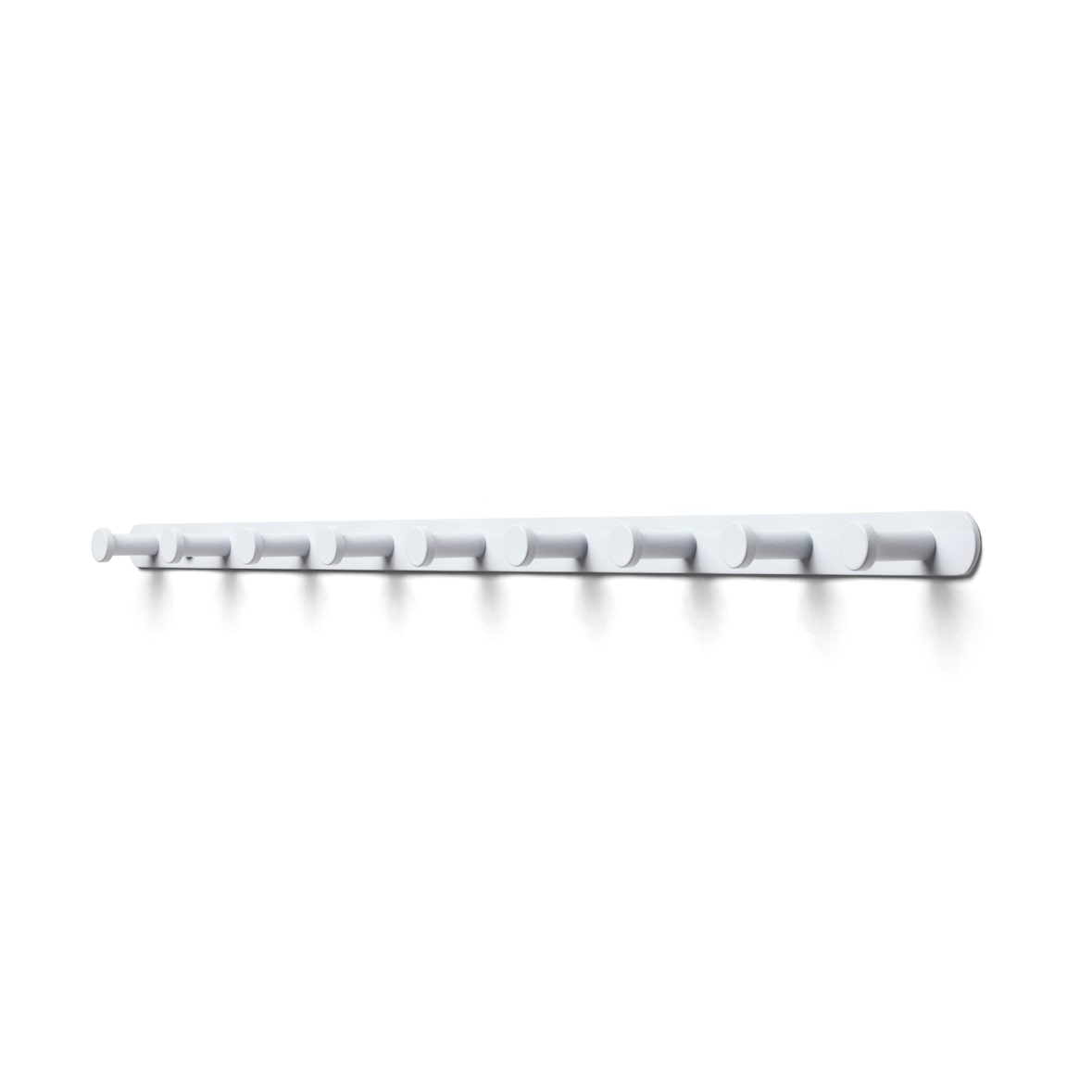 TOJ Living Appendiabiti da parete – 9 ganci – 70 cm – acciaio inox – bianco – attaccapanni a muro