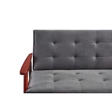 thumbnail of SalesFever Schlafsofa mit Armlehnen | 3 Funktionen | Stoffbezug Samt-Optik | Gestell Massivholz Eukalyptus | B 190 x T 85 x H 81 cm | dunkelgrau