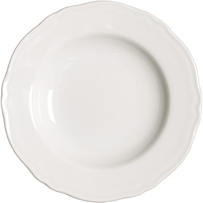 Saturnia Set 12 Piatti Fondi Praga, in Porcellana, Bianco, 23cm