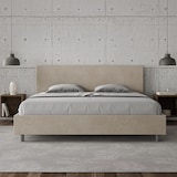 thumbnail of Letto Matrimoniale King size senza rete imbottito 180x190 microfibra sabbia Adele