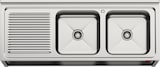 thumbnail of Gasfrit- Fregadero industrial de acero inoxidable 2 seno y 1 escurridor 1600 x 600 x 850 mm
