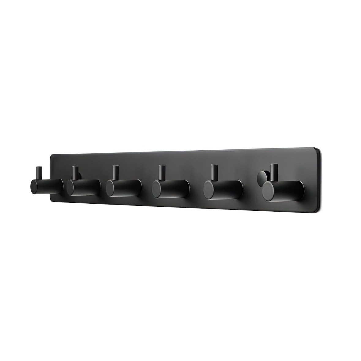 TOJ Living Perchero de pared – 6 ganchos – 39 cm – acero inoxidable – negro mate – colgador