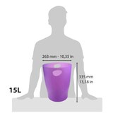 thumbnail of EXACOMPTA Cestino gettacarte Ecobin 45319D, capacità 15 litri, in polipropilene, (PxlxAlt) 26,3x26,3x33,5 cm, gamma Chromaline, Viola. Conf. da 8 pz.