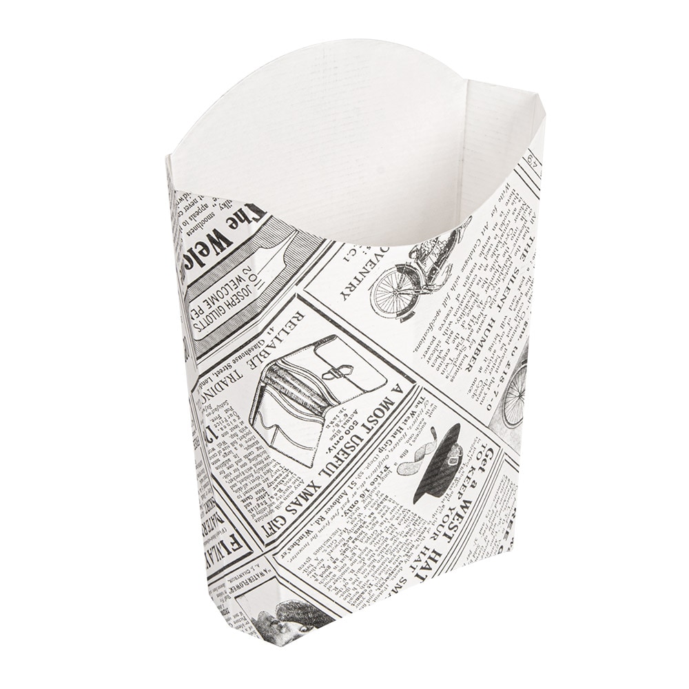 Garcia de Pou 1200 Unità - Scatoline Per Fritti Jumbo 'Thepack Times' 165 G 230 G/M2 13,5X8,5X16 Cm Bianco Cartone Ondulato A Nano-Micro