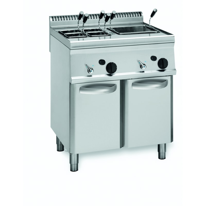 Gas-Nudelkocher 2 Becken 2x 23 Liter Standgerät