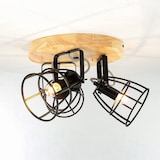 thumbnail of Licht-Erlebnisse Deckenstrahler DYK Holz Metall drehbar schwenkbar 3-flammig E14 Retro Design Deckenlampe Schlafzimmer, AD133-20-66