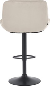 thumbnail of Barhocker PONOR - Samt Creme 50x50x85 cm Schwarz | Barstuhl Höhenverstellbar Mit Lehne Drehbar Tresenhocker Tresenstuhl Kneipenhocker Kneipenstuhl