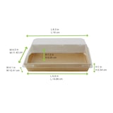 thumbnail of ECOLOMIQUE - 50 Pcs - Barquette sushi carton kraft brun - 153x102 mm, Hauteur: 25 mm, avec couvercle PET - ECO210SUPAP150K