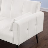 thumbnail of Futon Schlafsofa Sofa Bett Couch 175x71x71 Cord modern bequem stabil mit Metallfüßen platzsparend für Wohnzimmer Arbeitszimmer Beige