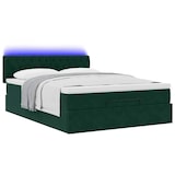 thumbnail of vidaXL Ottoman-Bett mit Matratze & LEDs Dunkelgrün 140x190 cm Samt