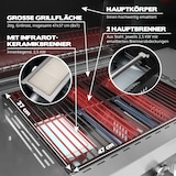 thumbnail of TAINO WABAYA 3+0 Gasgrill 3 Brenner Sear-Burner Schwarz Matt Set