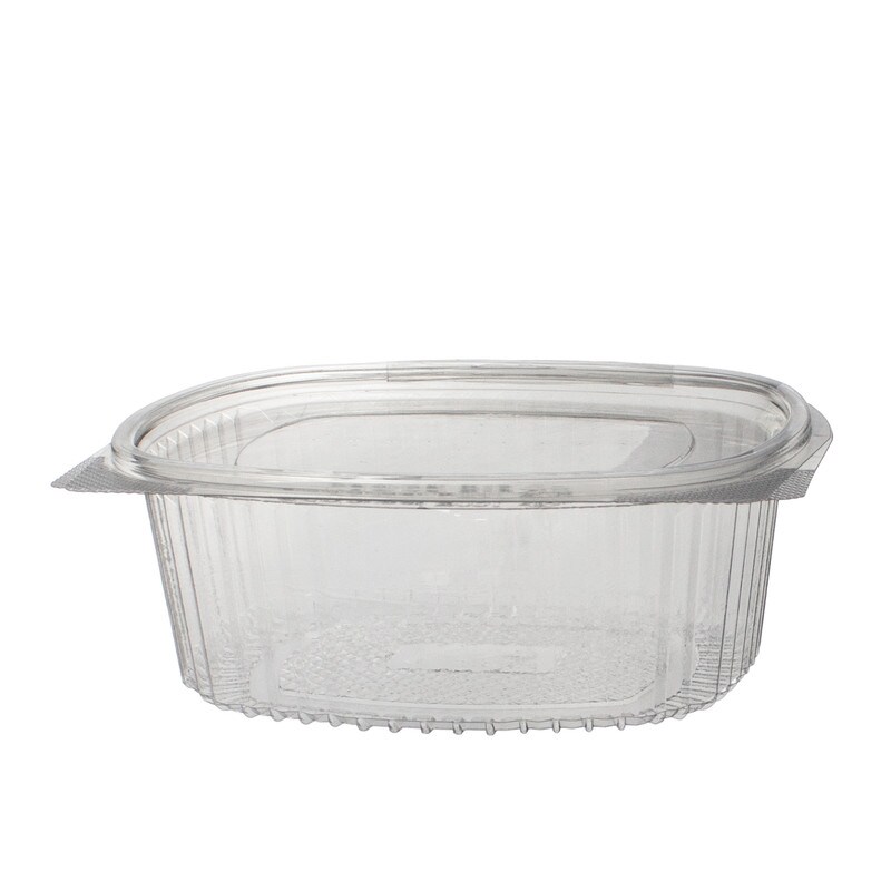 DayBays 6000 Stk. Klappschale Oval 375 ml VP 144x115x50 mm RPET Transparent mit anhängendem Deckel