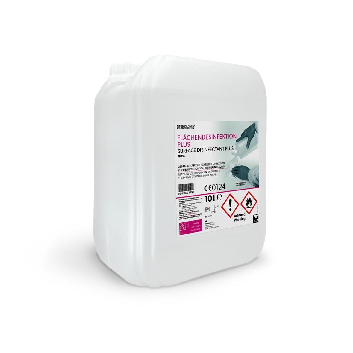 UNIGLOVES Flächendesinfektion PLUS - gebrauchsfertig - 10 L grüner Apfel