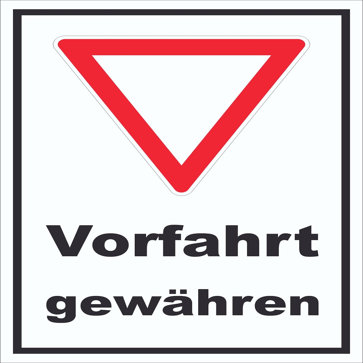 Schild Vorfahrt gewähren A4 (210x297mm)