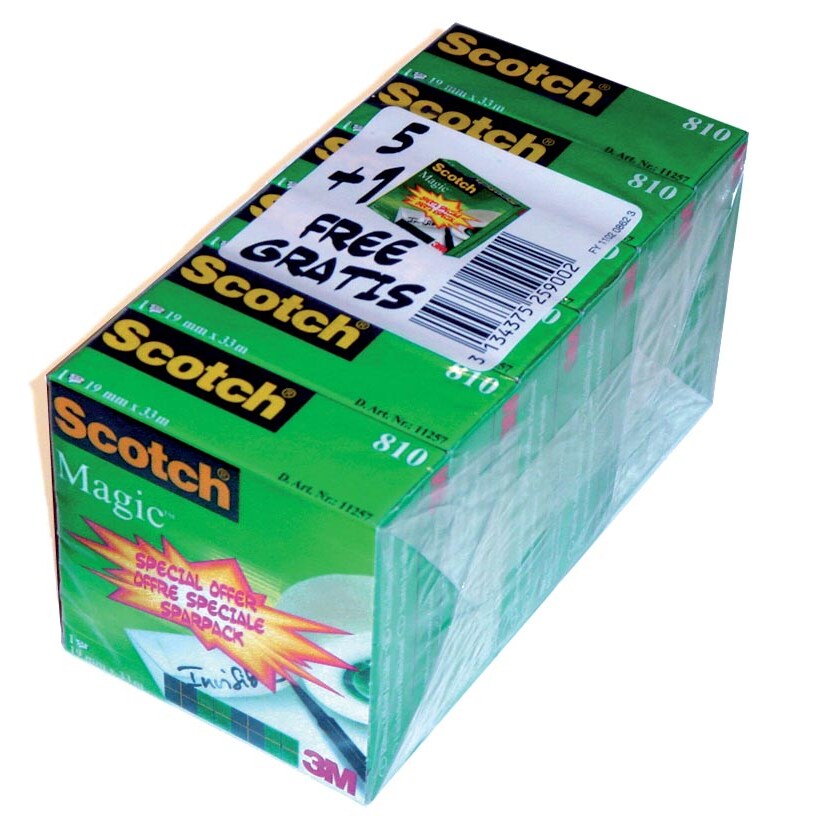 3M Scotch Klebefilm Magic 810, Promo-Pack, 19 mm x 33 m