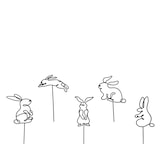 thumbnail of 1 Blumenstecker 21cm Metallhase Gartenstecker Gartendeko Pflanzenstecker Außen Deko Metall Blumen Garten Outdoor Außendeko Gartenschmuck Schwarz