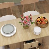 thumbnail of Mesa plegable de comedor mesa de cocina plegable con ruedas alas abatibles cajones y armario mesa plegable para 4-6 personas 120x60x76,5 cm natural