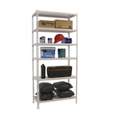 thumbnail of SimonRack Metallregal, 2500x800x400 mm, 6 Ebenen, Metallboden, 180 kg Biegepunkt, Weiss - Simonclick