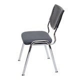 thumbnail of Décoshop26 - Lot de 4 chaises de bureau sans roulettes conférence réunion empilable en tissu maille gris 04_0000549